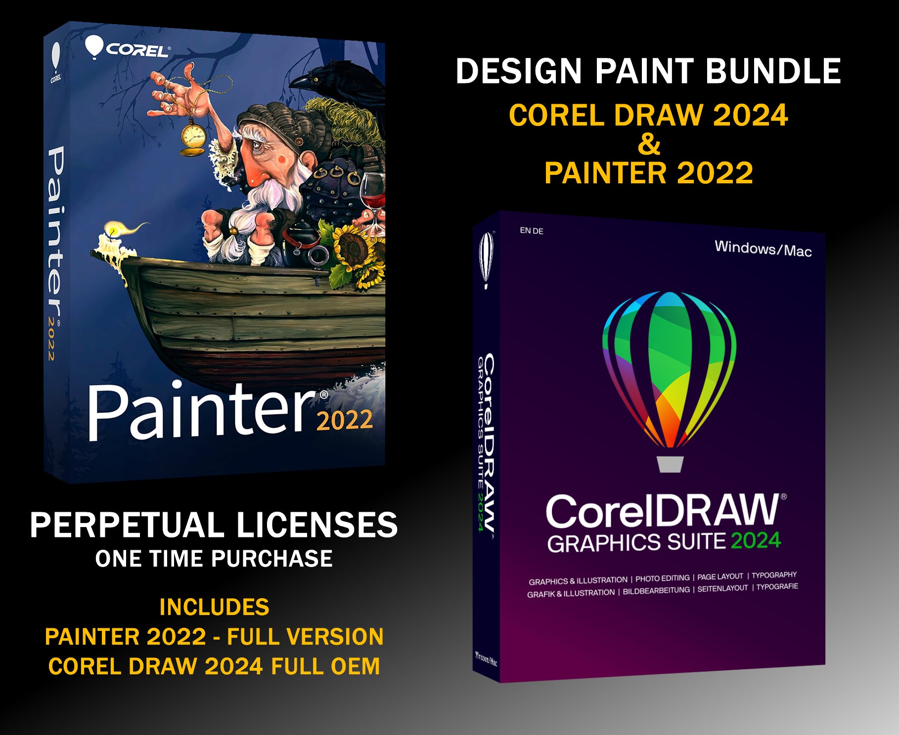 Design Paint Bundle - CorelDRAW Graphics Suite 2024 and Painter 2022