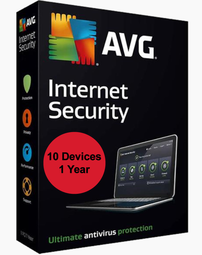 AVG Internet Security 10 Devices - 1 Year– Purplus