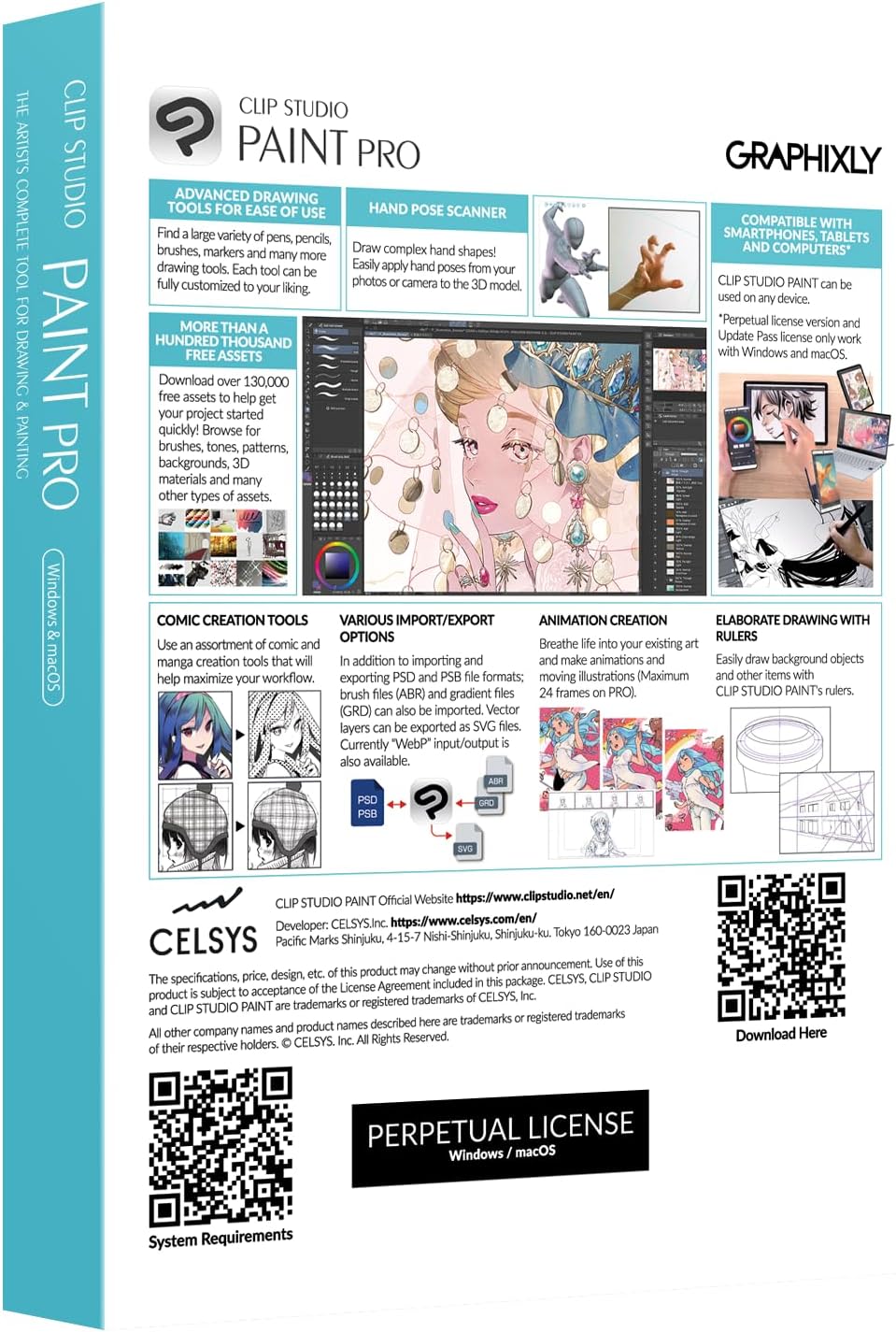 Clip Studio Paint Pro Version 4 - Perpetual License for Windows and macOS